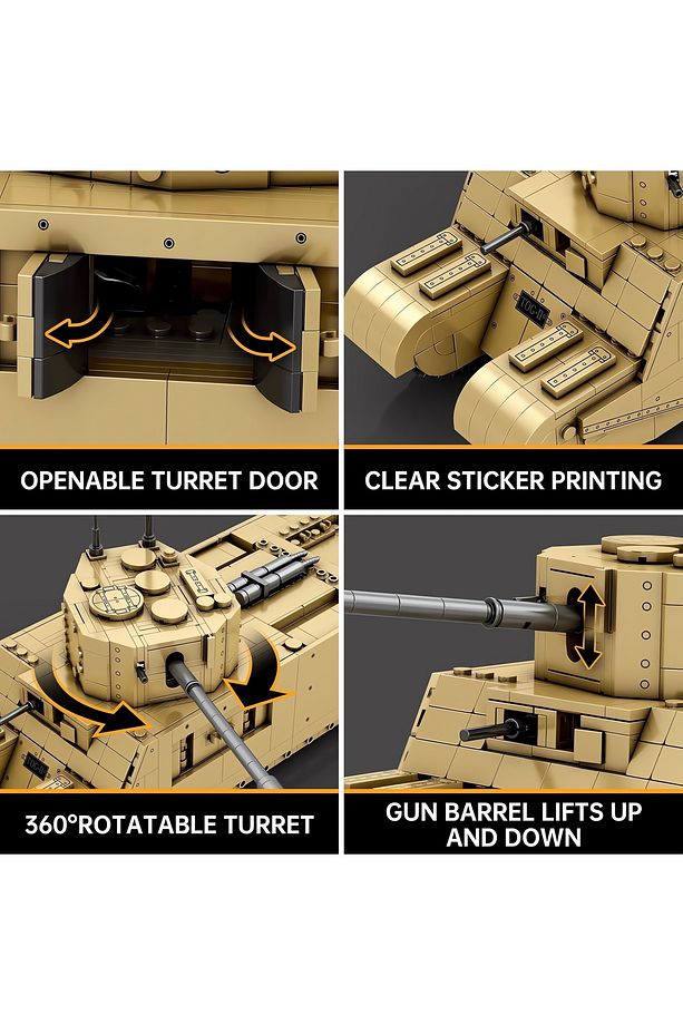 1/30 Tog Iı Tank, Teknik Blok Yapı Kiti (1427 PARÇA) - 4