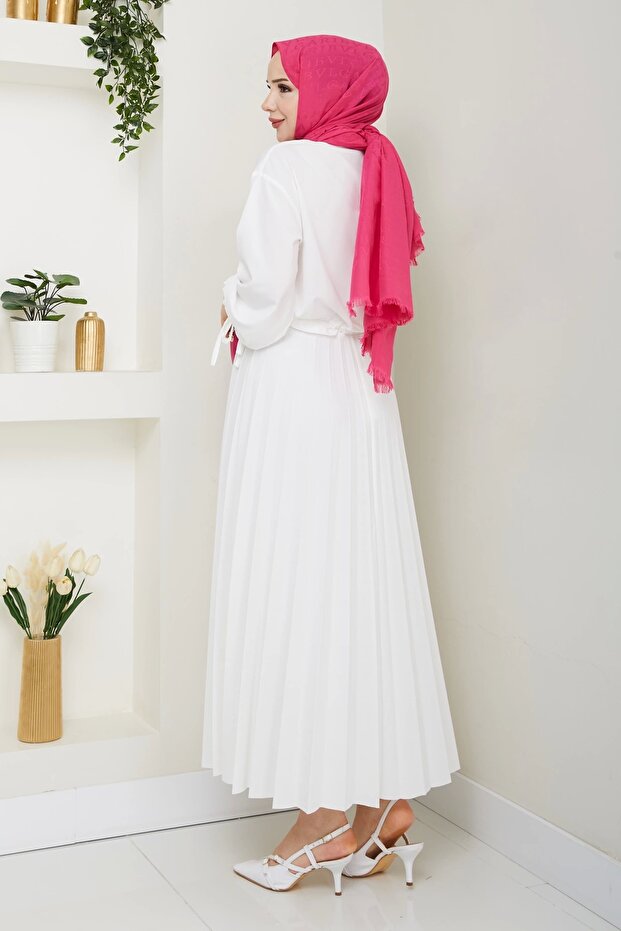 تنورة واسعة مطوي - 5