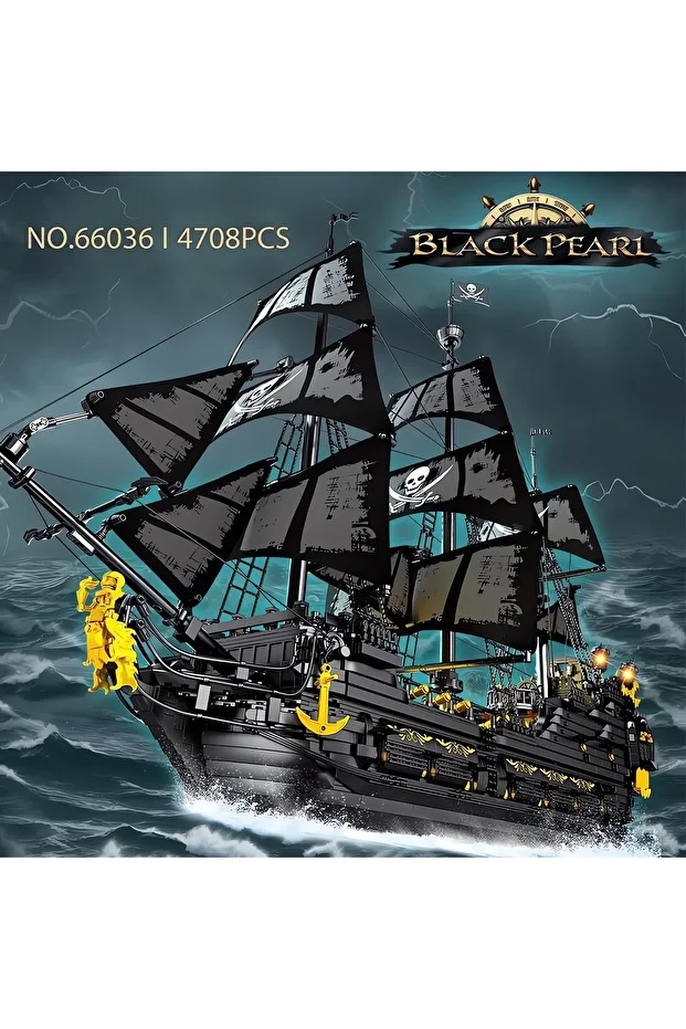 The Black Pearl, Technic Block Building Kit, Led Lighted (4708 Pieces) - 1
