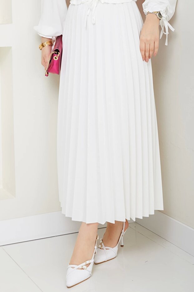 تنورة واسعة مطوي - 1