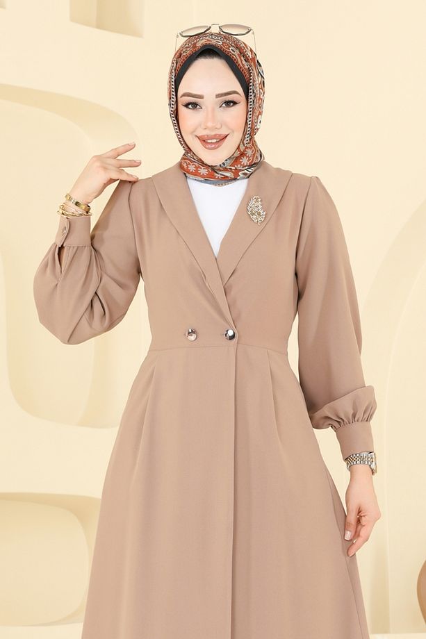Kruvaze Yaka Krep Takım 6223BSK463 Koyu Vizyon - 3