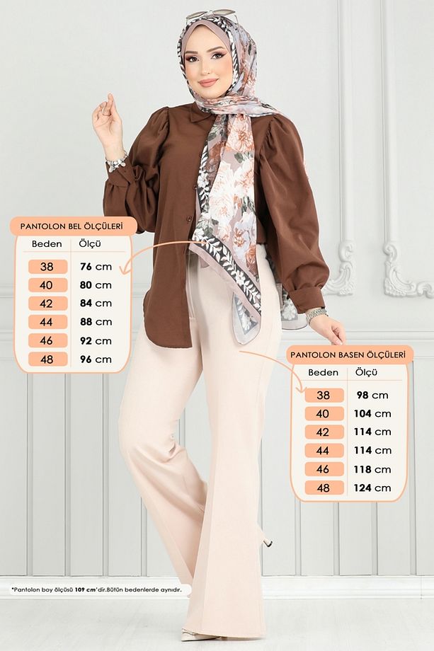 İspanyol Paça Pantolon 6629YG95 Taş - 1