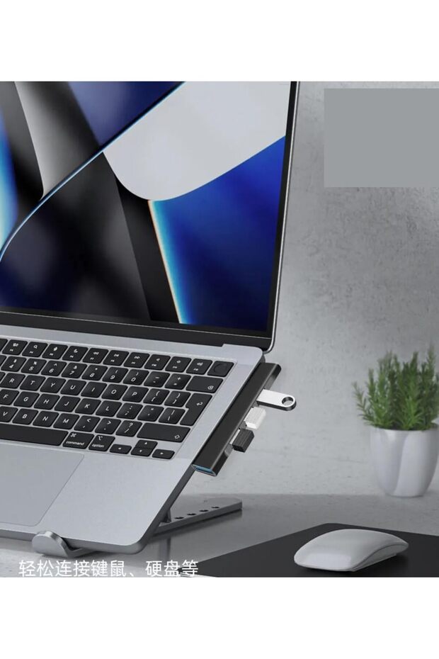 Type C To Usb Hub Usb Dönüştürücü Pc/Macbook/Notebook Uyumlu 4 in 1 Usb Dönüştürücü - 4