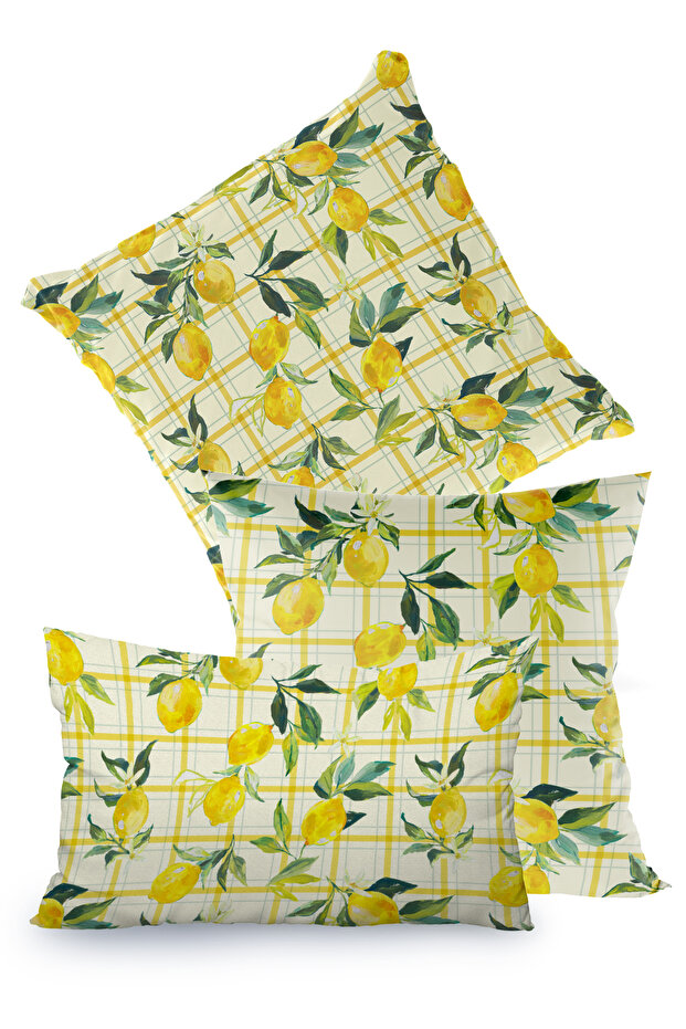 غطاء وسادة منقوش على شكل ليمون - 2