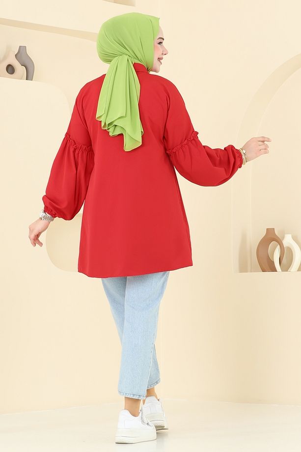 Nakış İşlemeli Tunik 4060ASN888 Kırmızı - 4