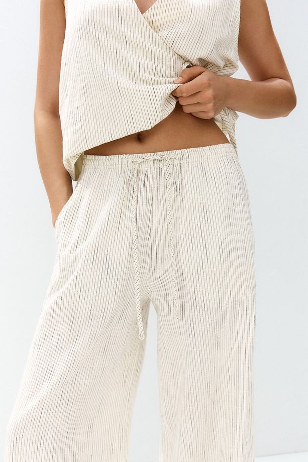 Çizgili rustik jogger pantolon - 5