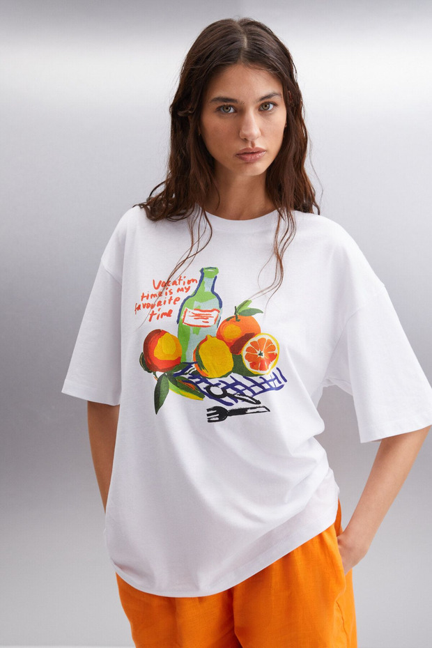 Vacation Time Printed Crew Neck Short Sleeve Unisex T-Shirt