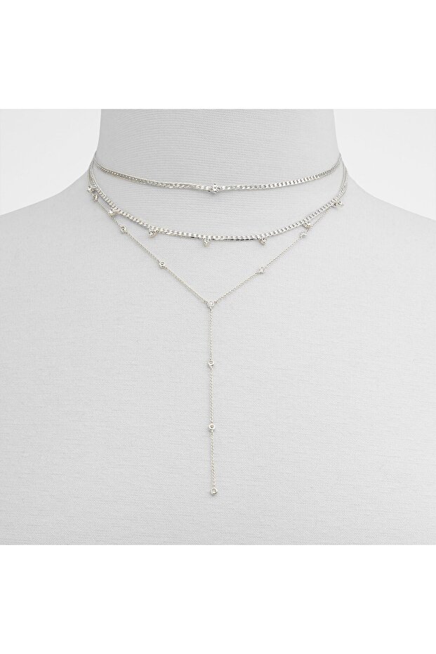 ALLIER - Kadın Gümüş-Şeffaf Multi Kolye - 2