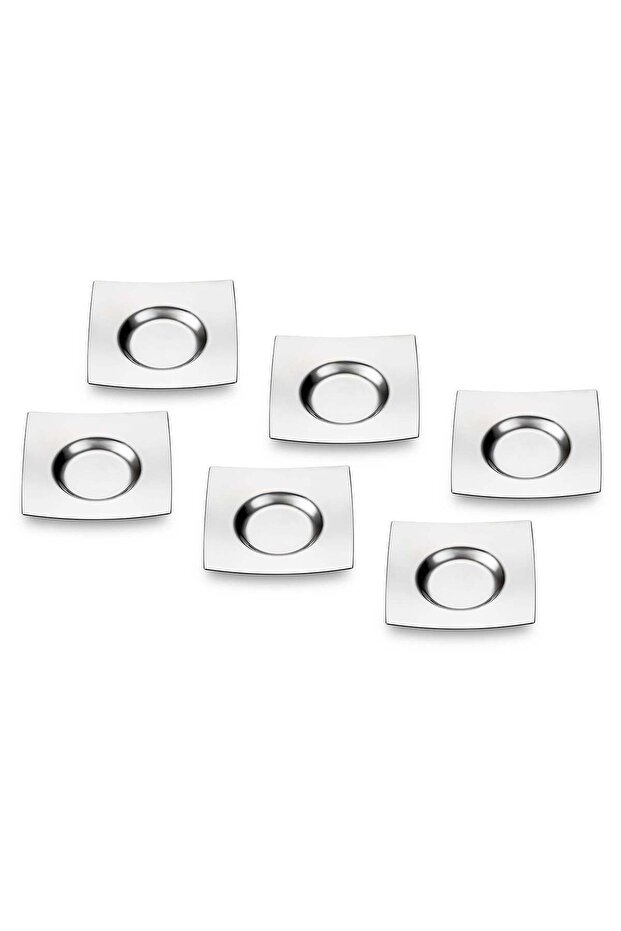 Juno 6'lı Çelik Çay Tabağı - 1