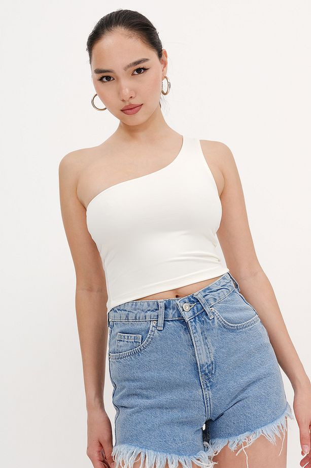 Tek Omuz Crop Büstiyer B13933-DK7 - 3
