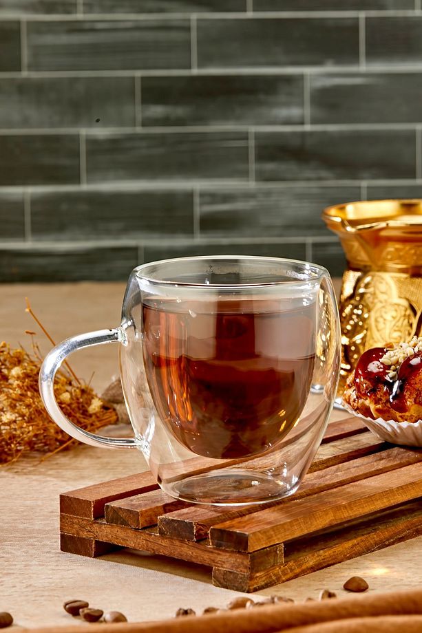 Çift Cidarlı Isıya Dayanıklı Cam Bardak – Kulplu - TEKLİ - 1