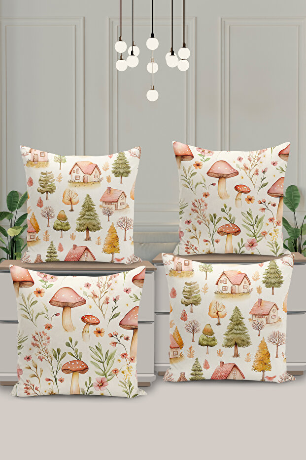 4-Piece Double-Sided Digital Printing Throw Pillow Cover Children's Room