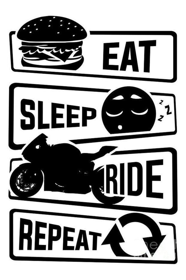 Eat, Sleep, Ride Vehicle, Laptop, Wall Compatible Sticker