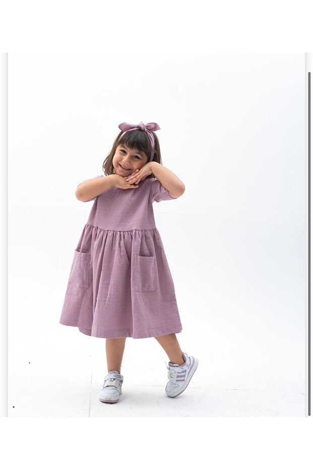 Girl's 2-Piece Muslin Dress