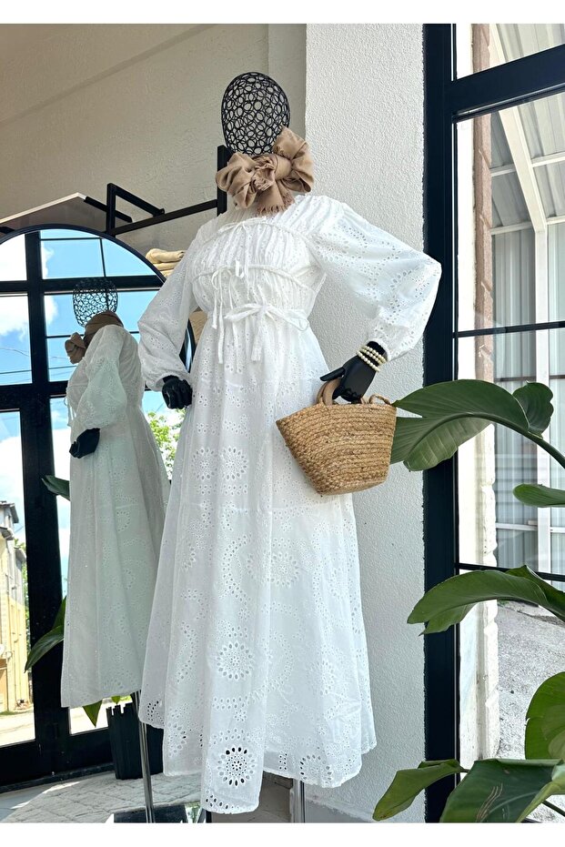 Hooops Elbise Beyaz - 1