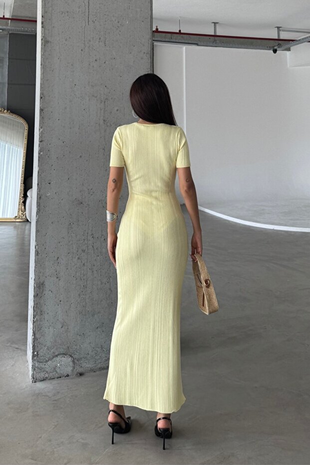 Düz Formlu Triko Maxi Elbise DNV-000134 - 4