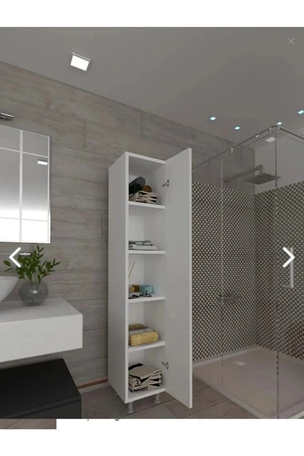 Çok Amaçlı Tek Kapaklı 5 Raflı Çok Amaçlı Banyo, Mutfak, Kiler Dolabı Tek Kapaklı Erzak Dolabı - 1