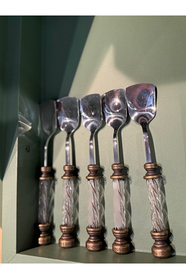 ESTERHOMEDECOR مجموعة من 6 ملاعق آيس كريم عتيقة