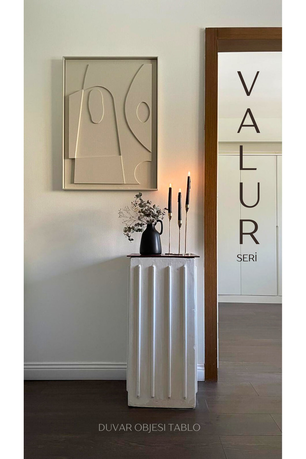 İskandinav Modern Soyut 3d Duvar Objesi Dokulu El Yapımı Minimalist Bohem Tablo - 1