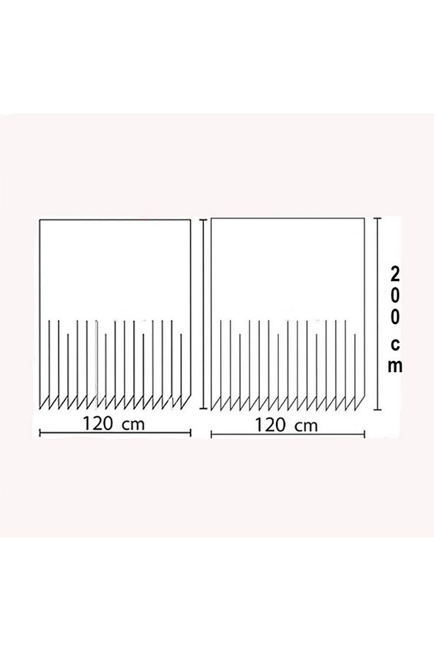 Banyo Perdesi 2x120x200 Çift Kanat Duş Perdesi Halka Hediyeli Duşakabin Perdesi 4131 - 5