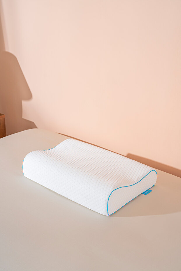 High Visco Pillow Orthopedic Visco Pillow with Double Neck Support - 60X40X14/12Cm