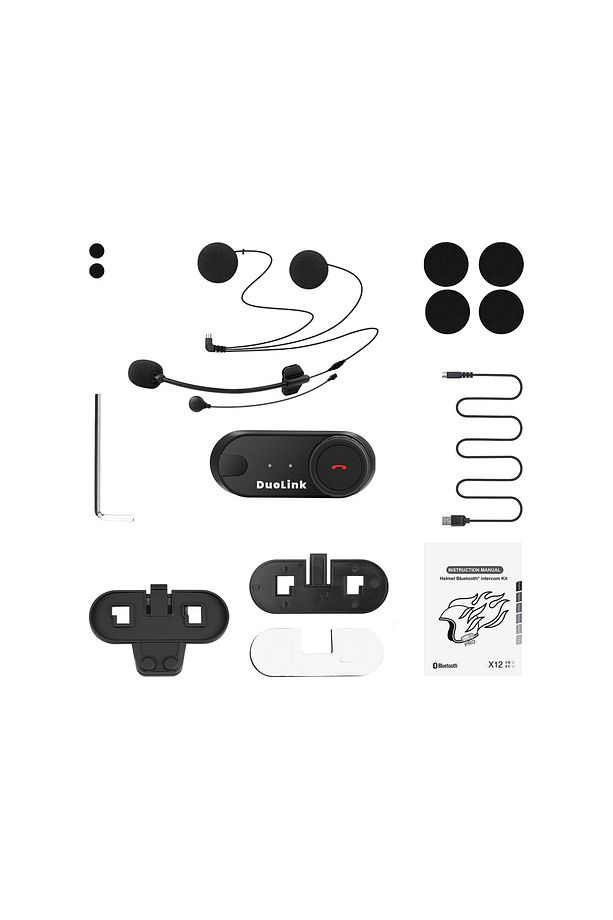 X12 VB Motosiklet Kask İnterkom Bluetooth Intercom Kulaklık Seti Uyumlu - 3