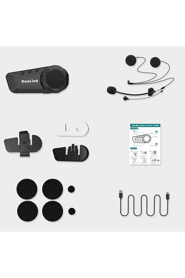 X06 PRO Motosiklet Kask İnterkom Bluetooth Intercom Kulaklık Seti - 3
