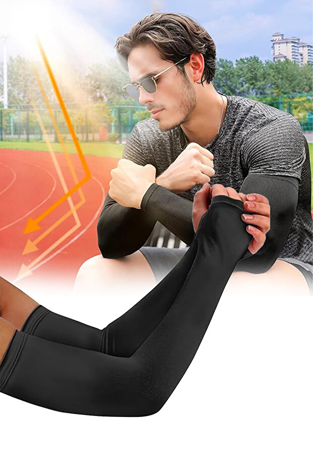 Multi-Purpose Oversleeve 1 Pair Unisex under Dress Arm Sleeve Cover Stretchy Car Cycling Anti-Sweat Lycra Fabric