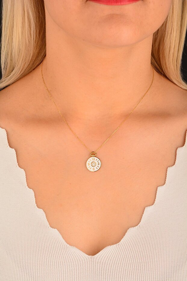 14 Ayar Saatli Altın Kolye - 1