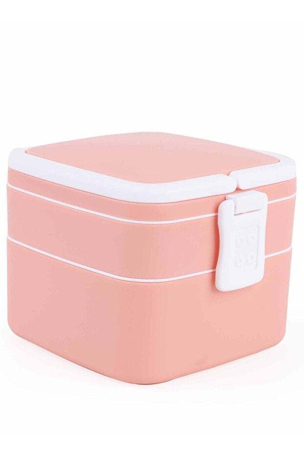 Bento Box Pink Lunchbox, 2 Layer with Handle for Meals on the Go