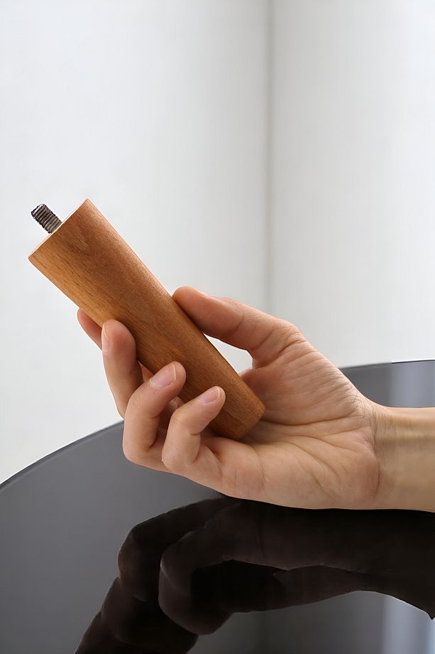 Ahşap Ayak 12 Cm 2'li Set Açık Meşe M8 Civatalı Bağlantı Aparatlı Dolap Mobilya Koltuk Kanepe Destek - 7