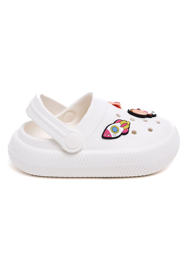 Cream Jibbitz Slingback Clogs