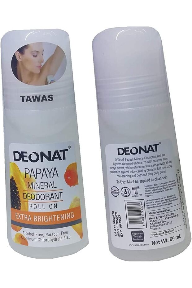 Papaya Mineral Deodorant Roll on, 65ml
