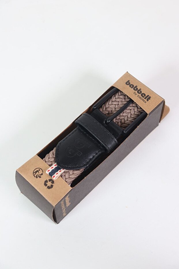 Elastik Örgü Unisex Kemer Bej - 3