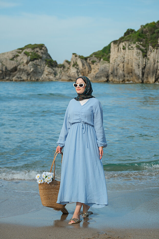 Kadın Olivia Elbise Mavi - 4