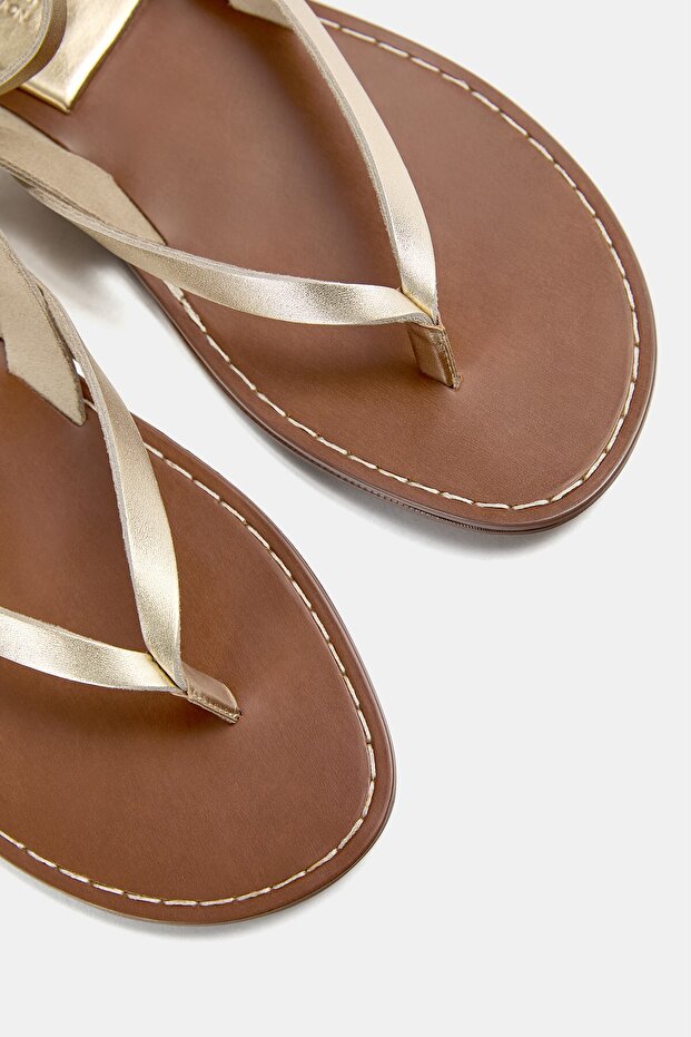 Dore düz deri sandalet - 6