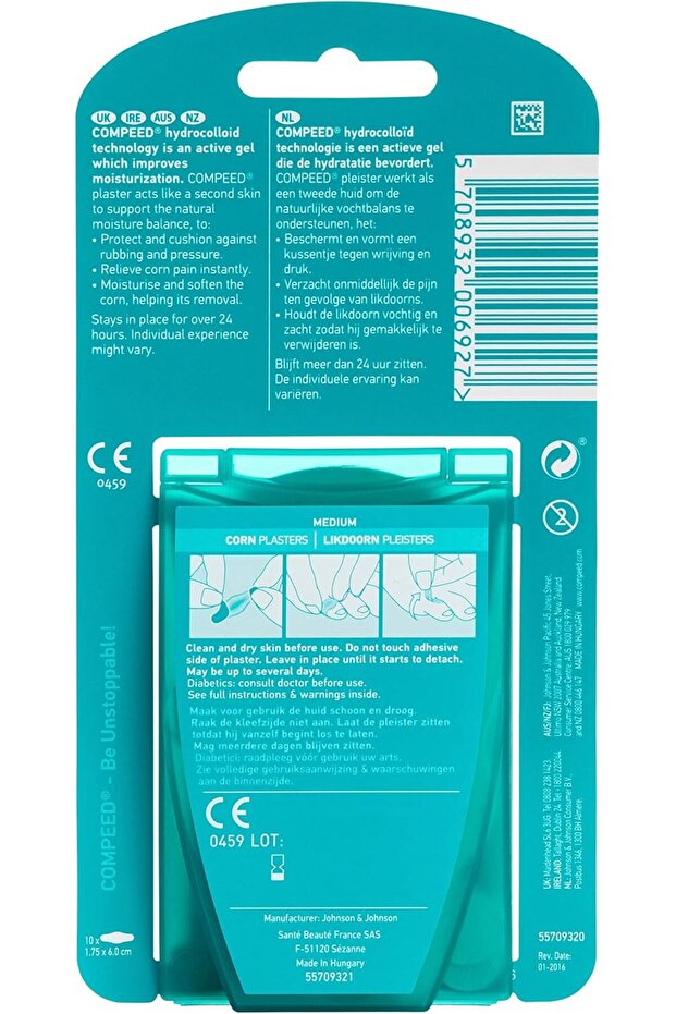 ضمادات الذرة متوسطة الحجم، 10 ضمادات هيدروكولويدية، للعناية بالقدم - 5