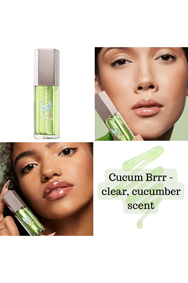 Gloss Bomb Ice Cucum’brrr 9ml | Cooling Lip Gloss with Sheer Cucumber Tint by Rihana - 2
