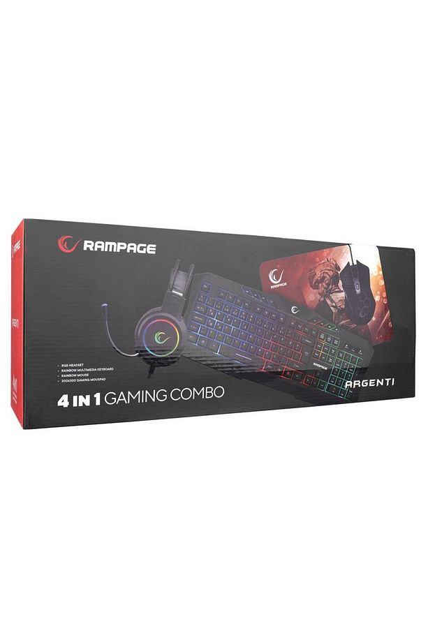 KM-404 ARGENTI Rainbow Aydınlatmalı USB Gaming Combo Q Klavye + Kulaklık + Mouse + Mousepad - 8