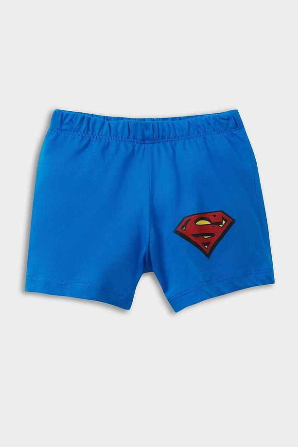 Erkek Bebek Superman Pijama Takımı Kısa Kollu Penye Üst Beli Lastikli Şort E1189a525hs - 2
