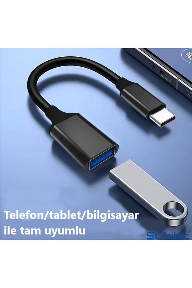 Type-C to UsbA Dönüştürücü Adaptör USB3.0 Otg Flash Bellek Okuma Aparatı Adaptör - 7