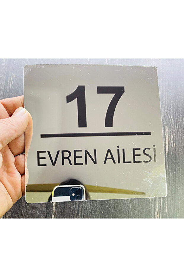 Kişiye Özel Kapı Numarası ve Kapı isimliği Silver(Gümüş) - 1