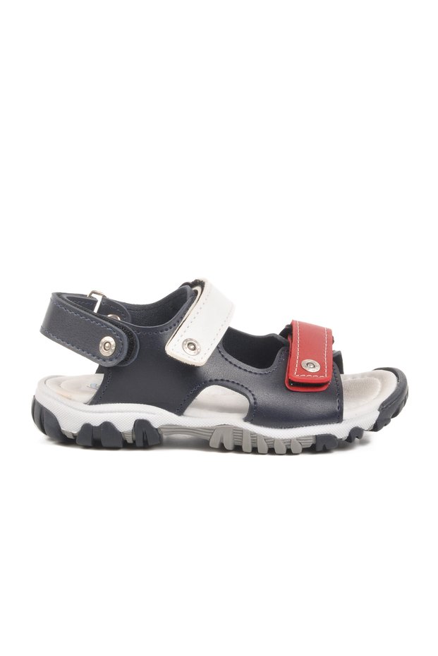Navy Blue Red Velcro Boys Sports Sandals 173110 P