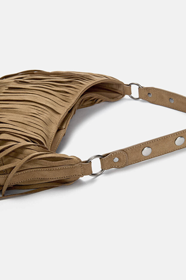 Püsküllü omuz çantası - 4