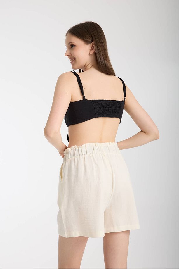 Kadın Beli Lastikli Muslin Şort - 7