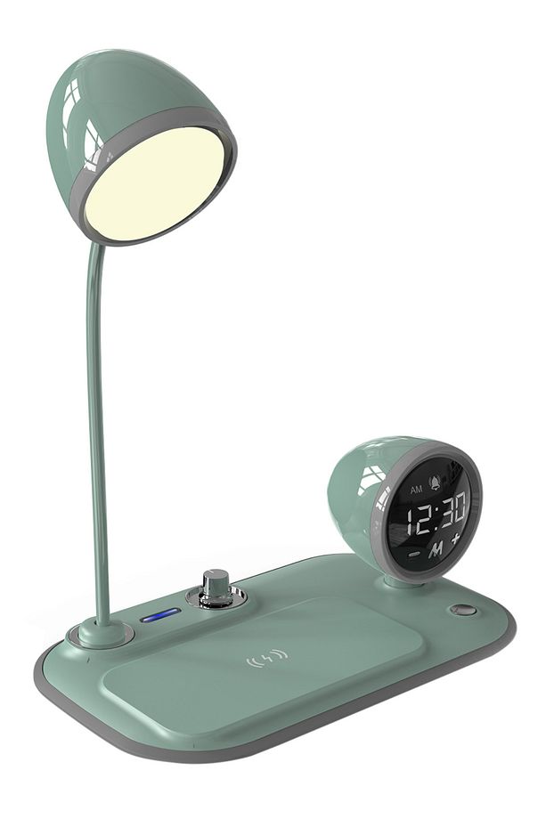 Telefon Uyumlu Hızlı Şarj 15W Ayarlanabilir Led Işıklı LCD Ekran Double Alarmlı Masa Lambası SL-CW21 - 3
