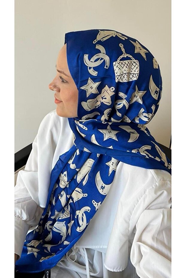 C Marka Ay Model Vual İpek Şal Saks - 2