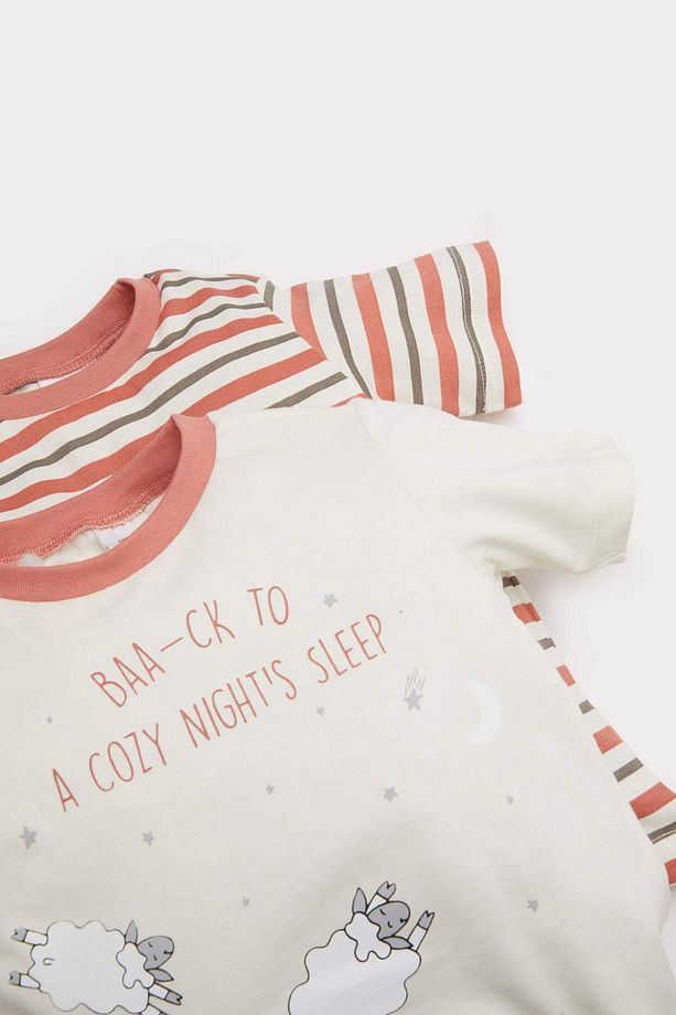 Erkek Bebek 4'lü Pijama Takımı Kısa Kollu Penye Üst Beli Lastikli Şort E1188a525hs - 8
