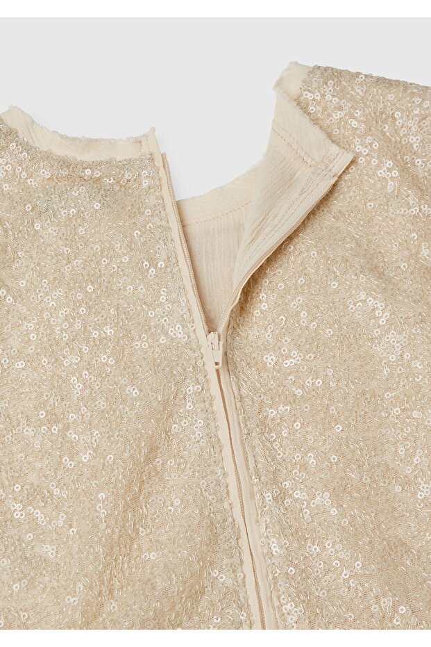 Kız Çocuk Ekru Bnt-G Pullu Elbise - 3