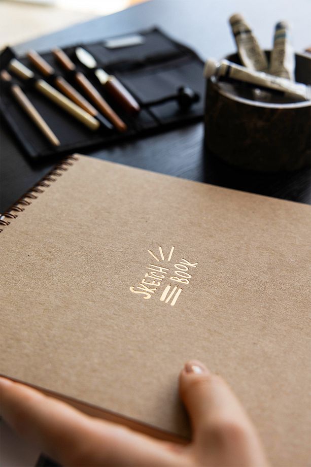 A4 Kraft Kapak 60 Yaprak 140 Gr. Perforajlı Eskiz Defteri - Sketch Book - 3